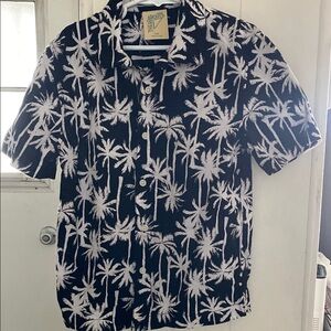 Men's Black and White Palm Tree Shirt